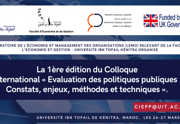 La 1ère éditiondu Colloque International « Evaluation des politiques publiques : Constats, enjeux, méthodes et techniques»