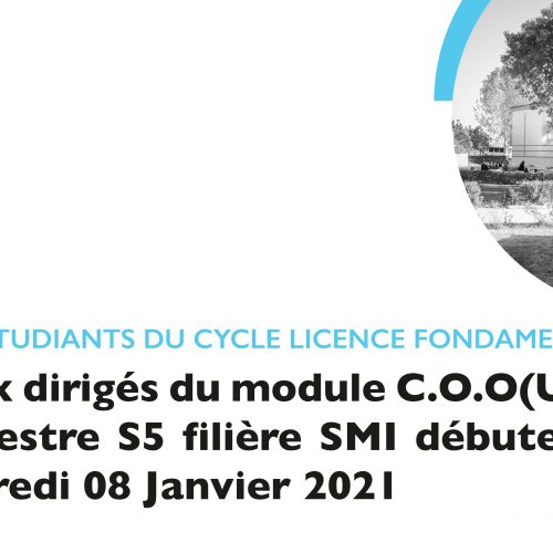 Avis aux étudiants du cycle licence fondamentale semestre S5 filière SMI