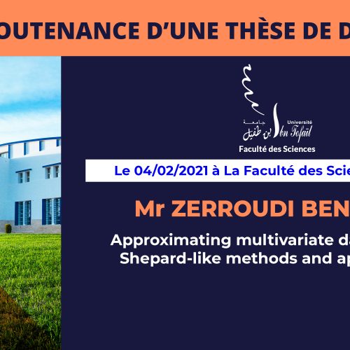 Avis de soutenance d’une thèse de doctorat (Mr ZERROUDI BENAISSA)