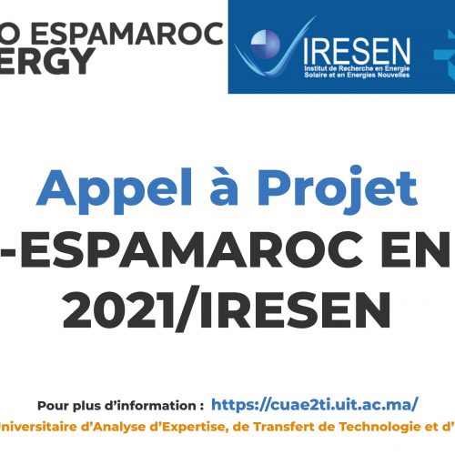 Appel à Projet INNO-ESPAMAROC ENERGY 2021/IRESEN