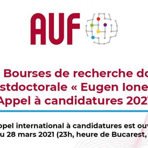 Appel à Bourses de recherche doctorale et postdoctorale « Eugen Ionescu » Appel à candidatures 2021