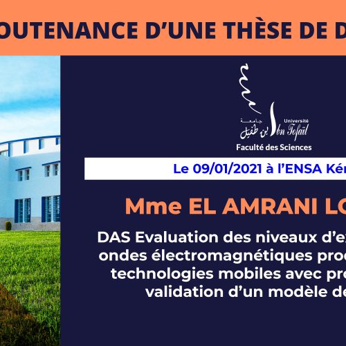Avis de soutenance d’une thèse de doctorat (Mme EL AMRANI LOUBNA)