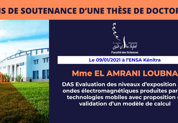 Avis de soutenance d’une thèse de doctorat (Mme EL AMRANI LOUBNA)