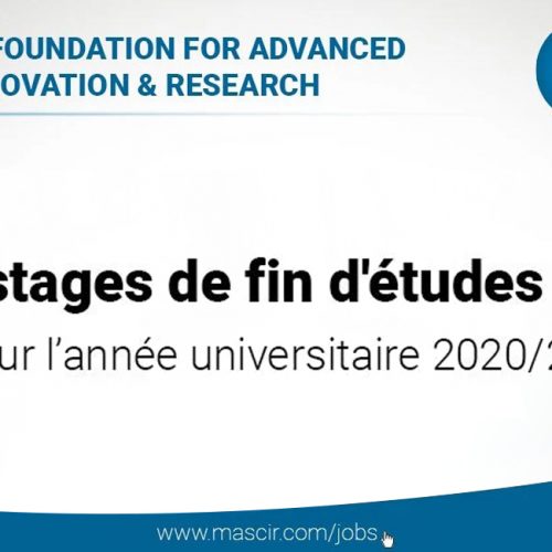 La Fondation MASCIR propose des stages PFE pour l’année universitaire 2020/2021