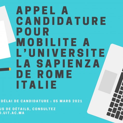 APPEL A CANDIDATURE POUR MOBILITE A L’UNIVERSITE LA SAPIENZA DE ROME ITALIE