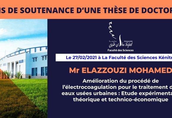 Avis de soutenance d’une thèse de doctorat (Mr ELAZZOUZI MOHAMED)
