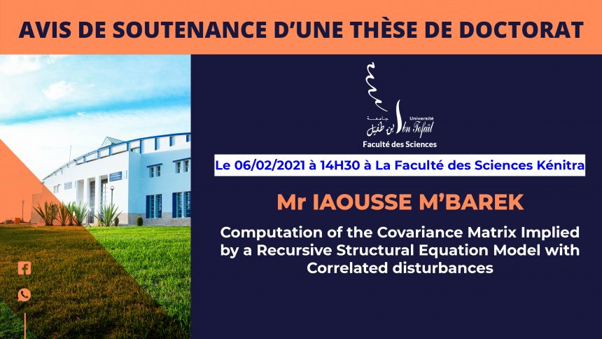 Avis de soutenance d’une thèse de doctorat (Mr IAOUSSE M’BAREK)