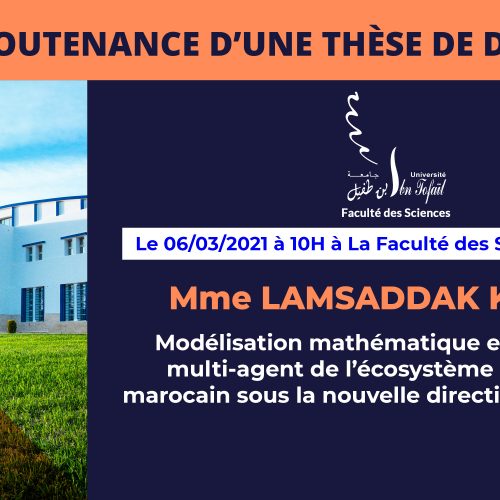 Avis de soutenance d’une thèse de doctorat (Mme LAMSADDAK KARIMA)