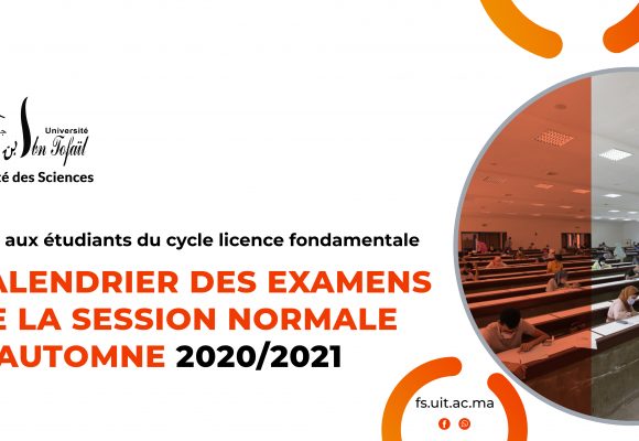 Calendrier des examens de la session normale d’automne 2020/2021 avec locaux