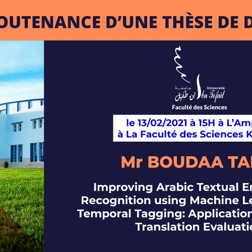 Avis de soutenance d’une thèse de doctorat (Mr BOUDAA TARIK)