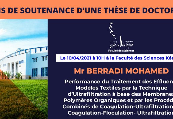 Avis de soutenance d’une thèse de doctorat (Mr BERRADI MOHAMED)