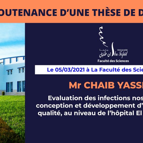 Avis de soutenance d’une thèse de doctorat (Mr CHAIB YASSINE)