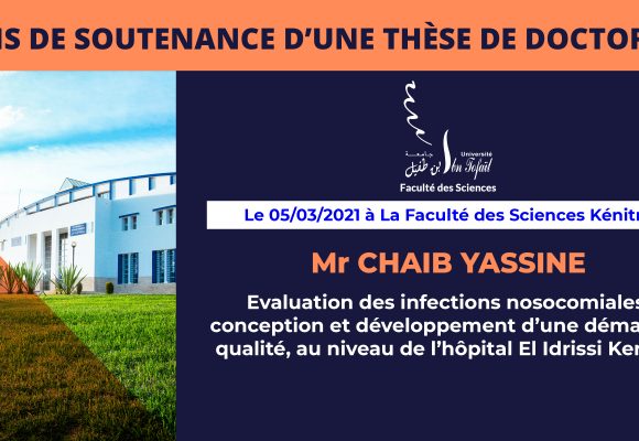 Avis de soutenance d’une thèse de doctorat (Mr CHAIB YASSINE)