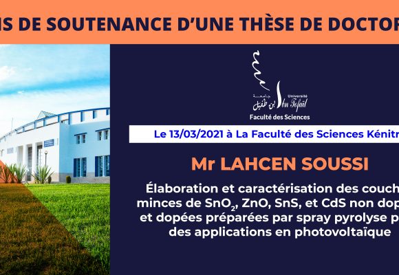 Avis de soutenance d’une thèse de doctorat (Mr LAHCEN SOUSSI)