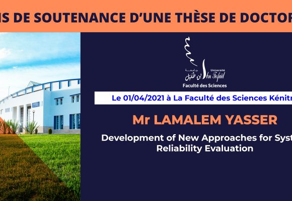Avis de soutenance d’une thèse de doctorat (Mr LAMALEM YASSER)