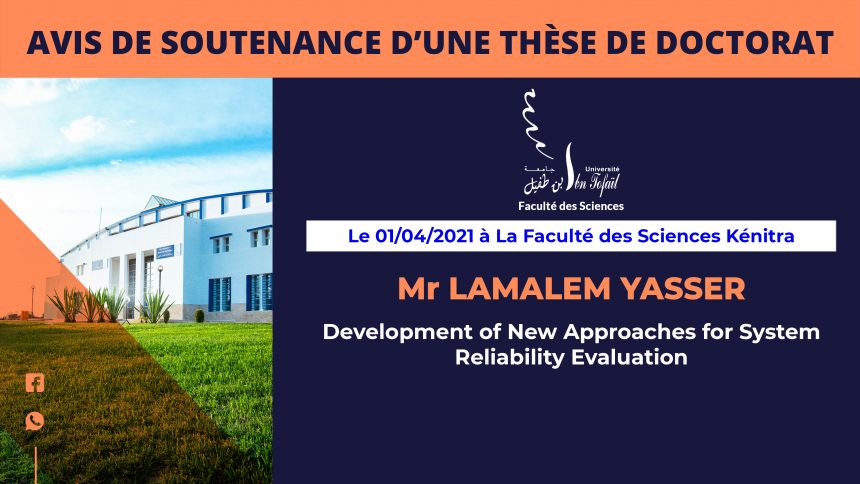 Avis de soutenance d’une thèse de doctorat (Mr LAMALEM YASSER)
