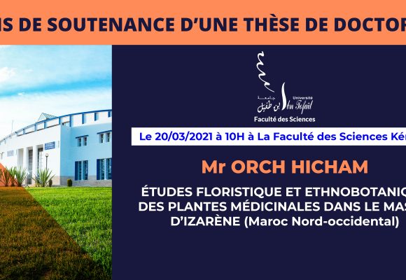Avis de soutenance d’une thèse de doctorat (Mr ORCH HICHAM)
