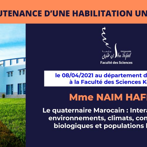 Avis de soutenance d’une habilitation universitaire (Mme NAIM HAFIDA)