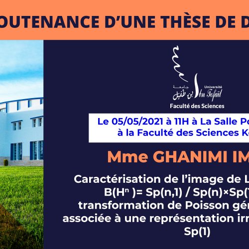 Avis de soutenance d’une thèse de doctorat (Mme GHANIMI IMANE)