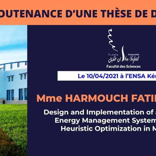 Avis de soutenance d’une thèse de doctorat (Mme HARMOUCH FATIMA ZAHRA)
