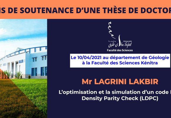 Avis de soutenance d’une thèse de doctorat (Mr LAGRINI LAKBIR)