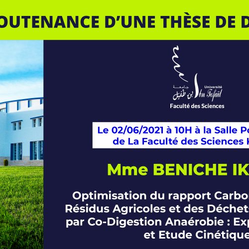 Avis de soutenance d’une thèse de doctorat (Mme BENICHE IKRAM)