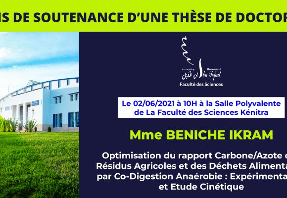 Avis de soutenance d’une thèse de doctorat (Mme BENICHE IKRAM)