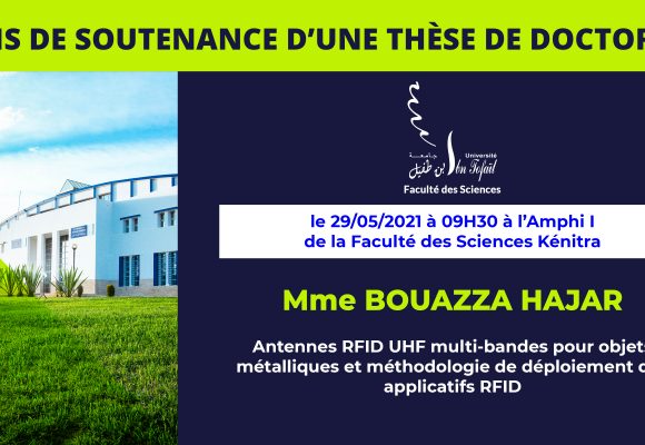 Avis de soutenance d’une thèse de doctorat (Mme BOUAZZA HAJAR)