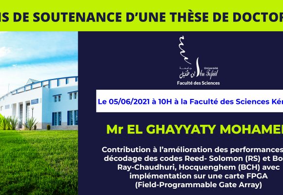 Avis de soutenance d’une thèse de doctorat (Mr EL GHAYYATY MOHAMED)