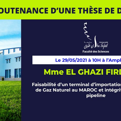 Avis de soutenance d’une thèse de doctorat (Mme EL GHAZI FIRDAOUS)