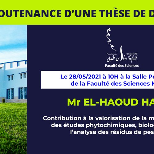 Avis de soutenance d’une thèse de doctorat (Mr EL-HAOUD HAMID)