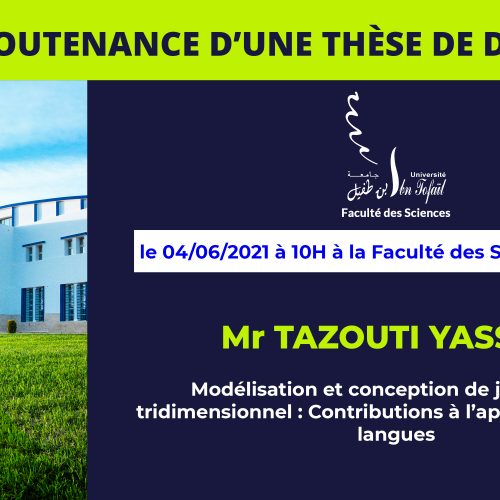 Avis de soutenance d’une thèse de doctorat (Mr TAZOUTI YASSINE)