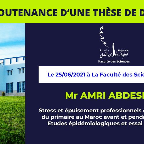 Avis de soutenance d’une thèse de doctorat (Mr AMRI ABDESLAM)