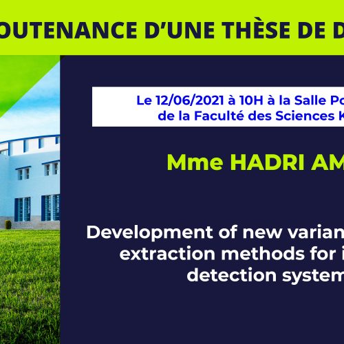 Avis de soutenance d’une thèse de doctorat (Mme HADRI AMAL)