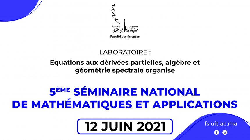 5ÉME SÉMINAIRE NATIONAL DE MATHÉMATIQUES ET APPLICATIONS