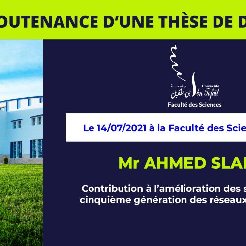Avis de soutenance d’une thèse de doctorat (Mr AHMED SLALMI)