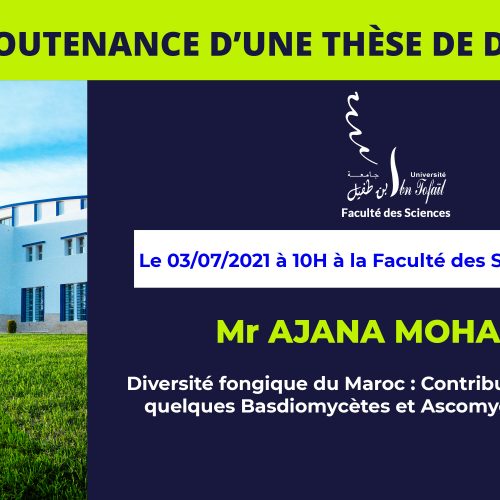 Avis de soutenance d’une thèse de doctorat (Mr AJANA MOHAMED)