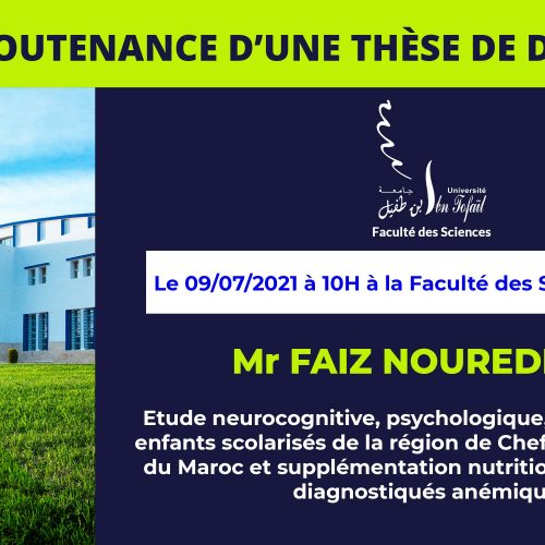 Avis de soutenance d’une thèse de doctorat (Mr FAIZ NOUREDDINE)