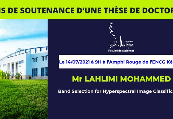 Avis de soutenance d’une thèse de doctorat (Mr LAHLIMI MOHAMMED)