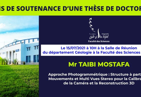 Avis de soutenance d’une thèse de doctorat (Mr TAIBI MOSTAFA)
