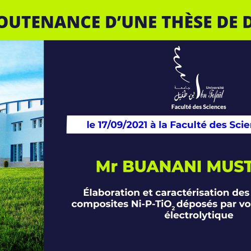 Avis de soutenance d’une thèse de doctorat (Mr BUANANI MUSTAPHA)