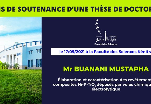 Avis de soutenance d’une thèse de doctorat (Mr BUANANI MUSTAPHA)