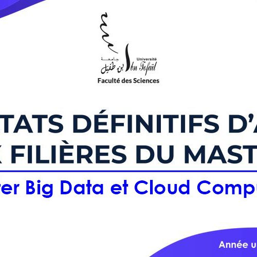Résultats définitifs d’accès au Master Big Data et Cloud Computing