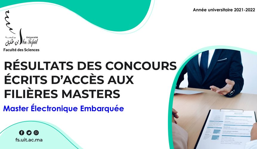 Liste des candidats sélectionnés pour passer l’Entretien oral du Master Électronique Embarquée