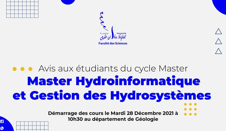 Démarrage des cours du Master Hydroinformatique et Gestion des Hydrosystèmes