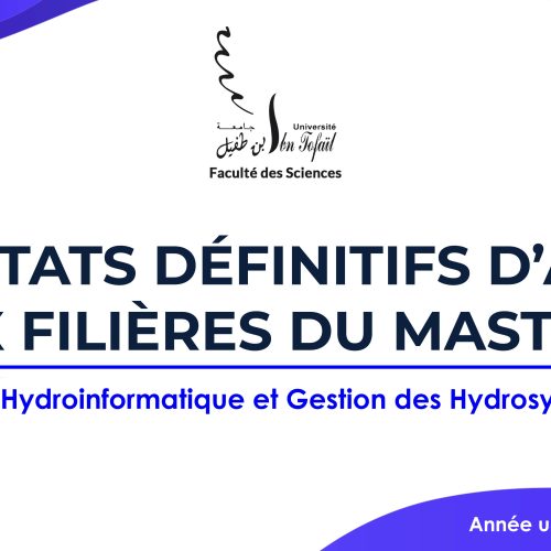 Résultats définitifs d’accès au Master Hydroinformatique et Gestion des Hydrosystèmes