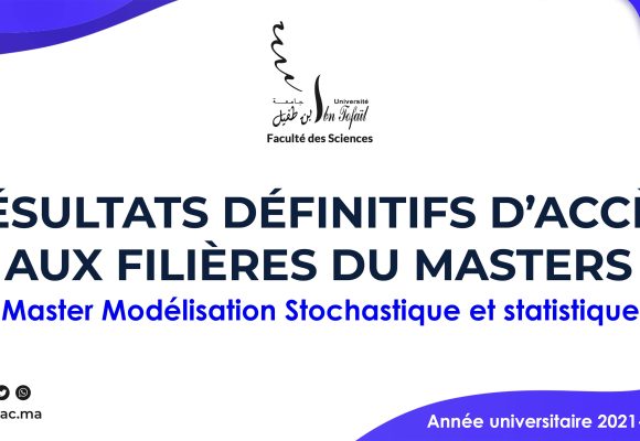 Résultats définitifs d’accès au Master Modélisation Stochastique et statistique