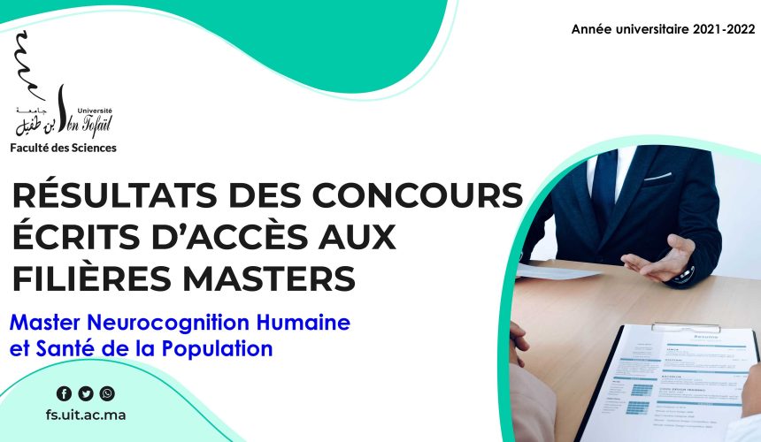 Liste des candidats sélectionnés pour passer l’Entretien oral du Master Neurocognition Humaine et Santé de Population
