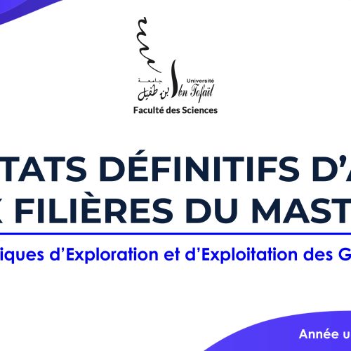 Résultats définitifs d’accès au Master Techniques d’Exploration et d’Exploitation des Géoressources