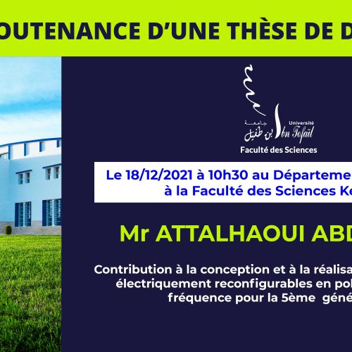 Avis de soutenance d’une thèse de doctorat (Mr ATTALHAOUI ABDELLAH)